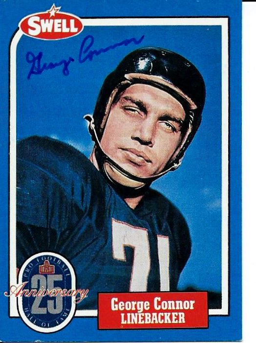 Autographed George Conner Chicago Bears 1988 Swell Football Card #30