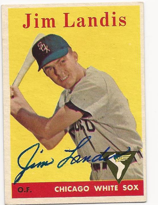 Autographed JIM LANDIS 1958 Topps Card