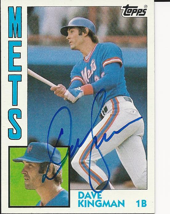 Autographed DAVE KINGMAN 1984 Topps Card