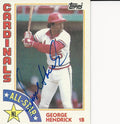 Autographed GEORGE HENDRICK 1984 Topps Card