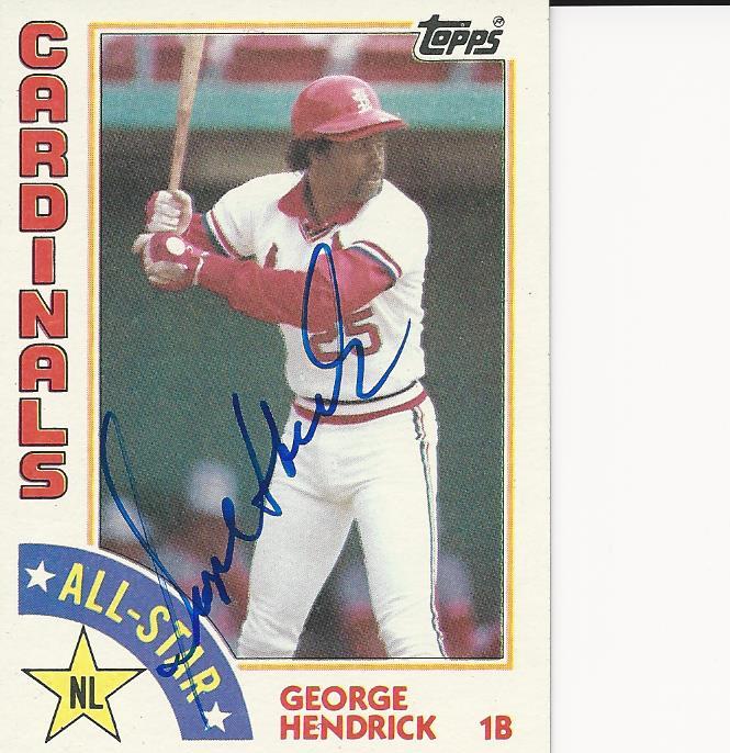 Autographed GEORGE HENDRICK 1984 Topps Card