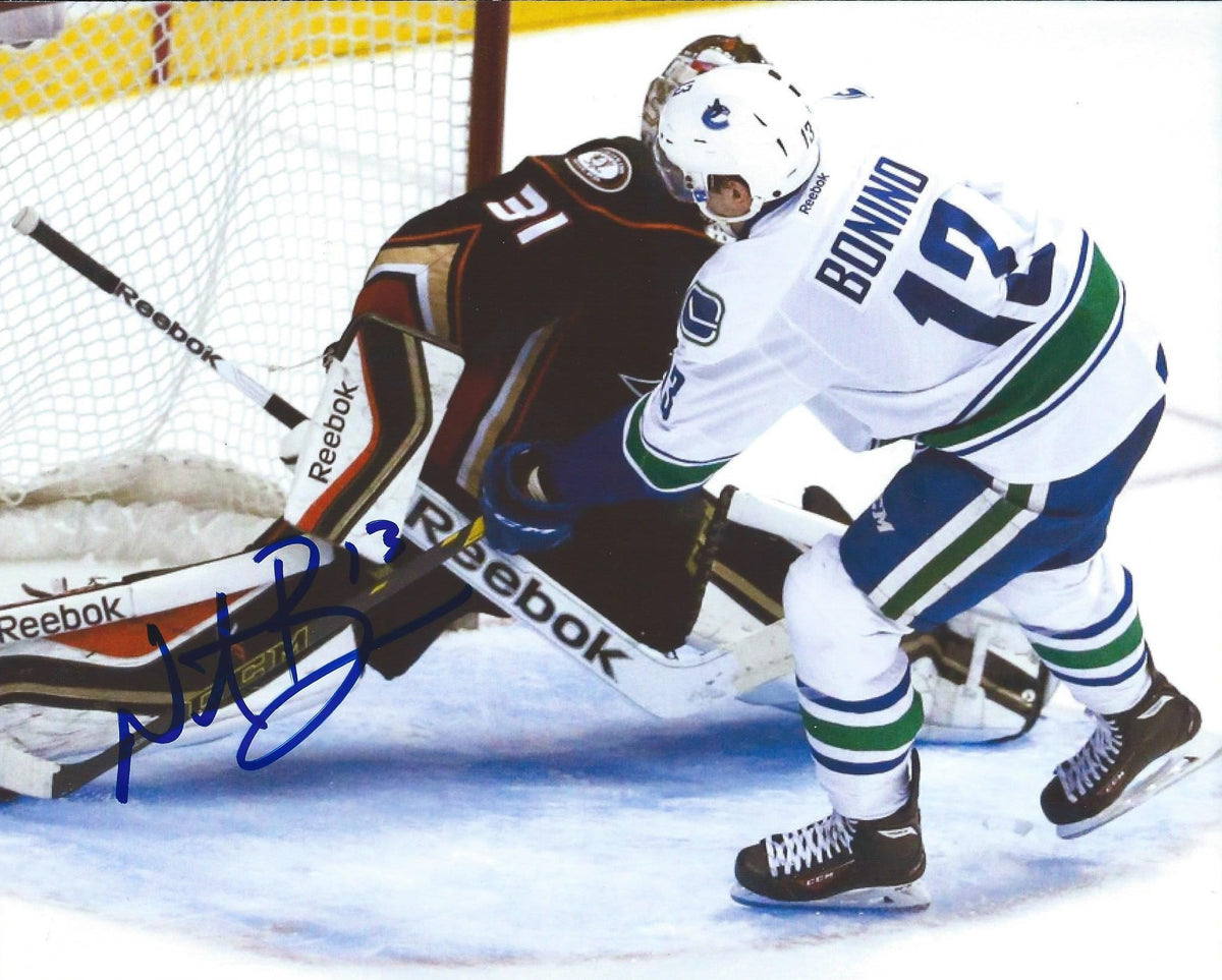 Autographed Nick Bonino Vancouver Canucks  8x10  Photo - COA