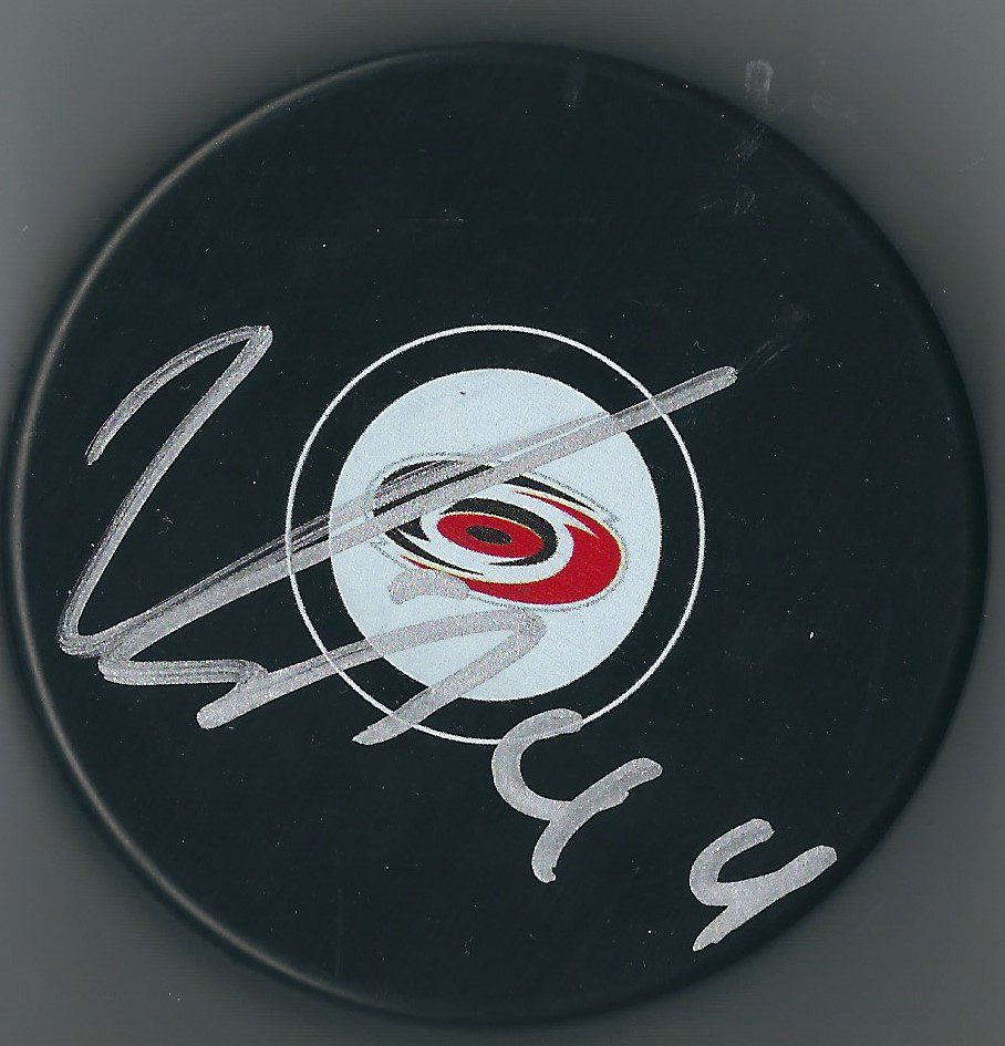 Autographed VIKTOR RASK Carolina Hurricanes Hockey Puck