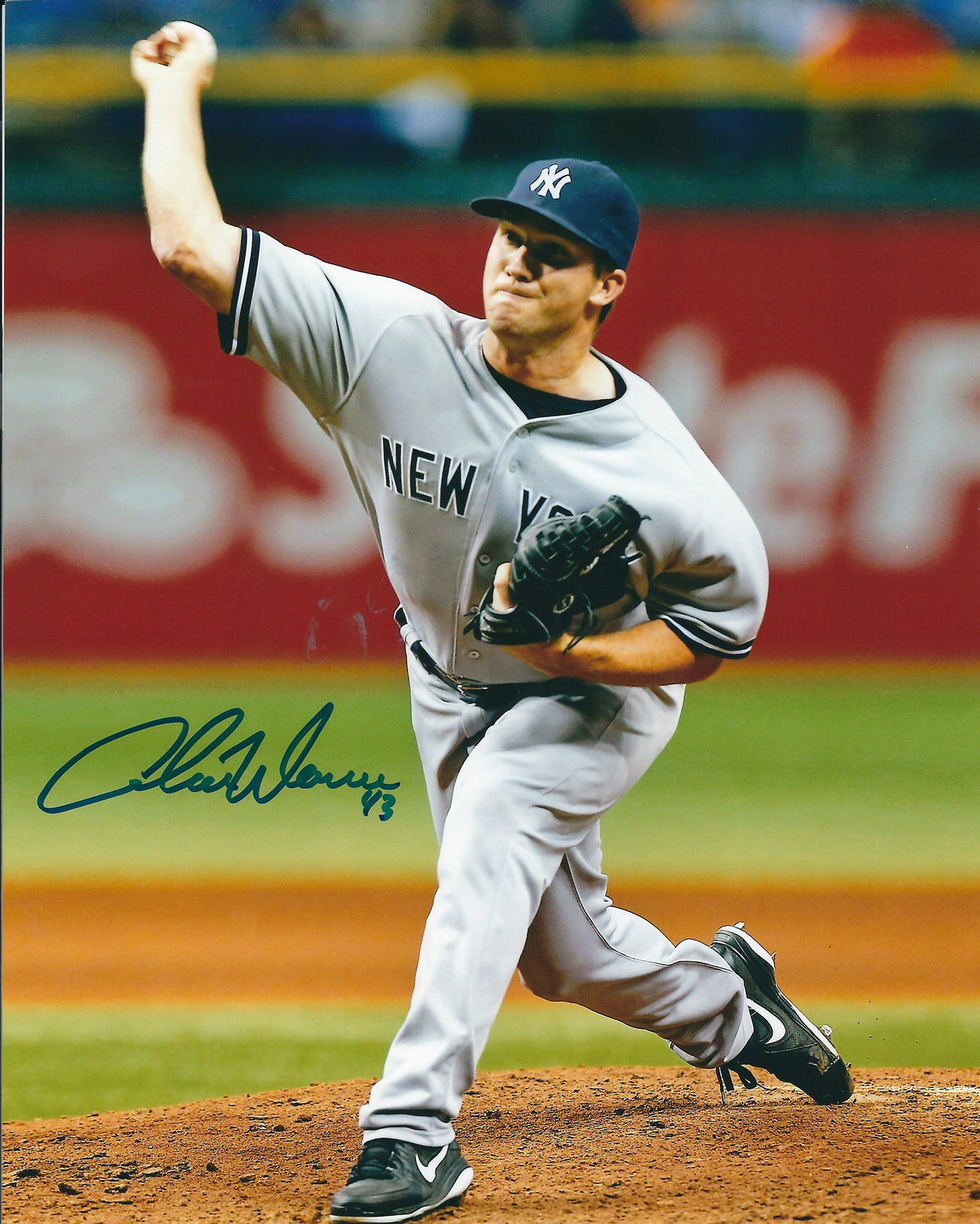 AUTOGRAPHED ADAM WARREN 8X10 NEW YORK YANKEES photo