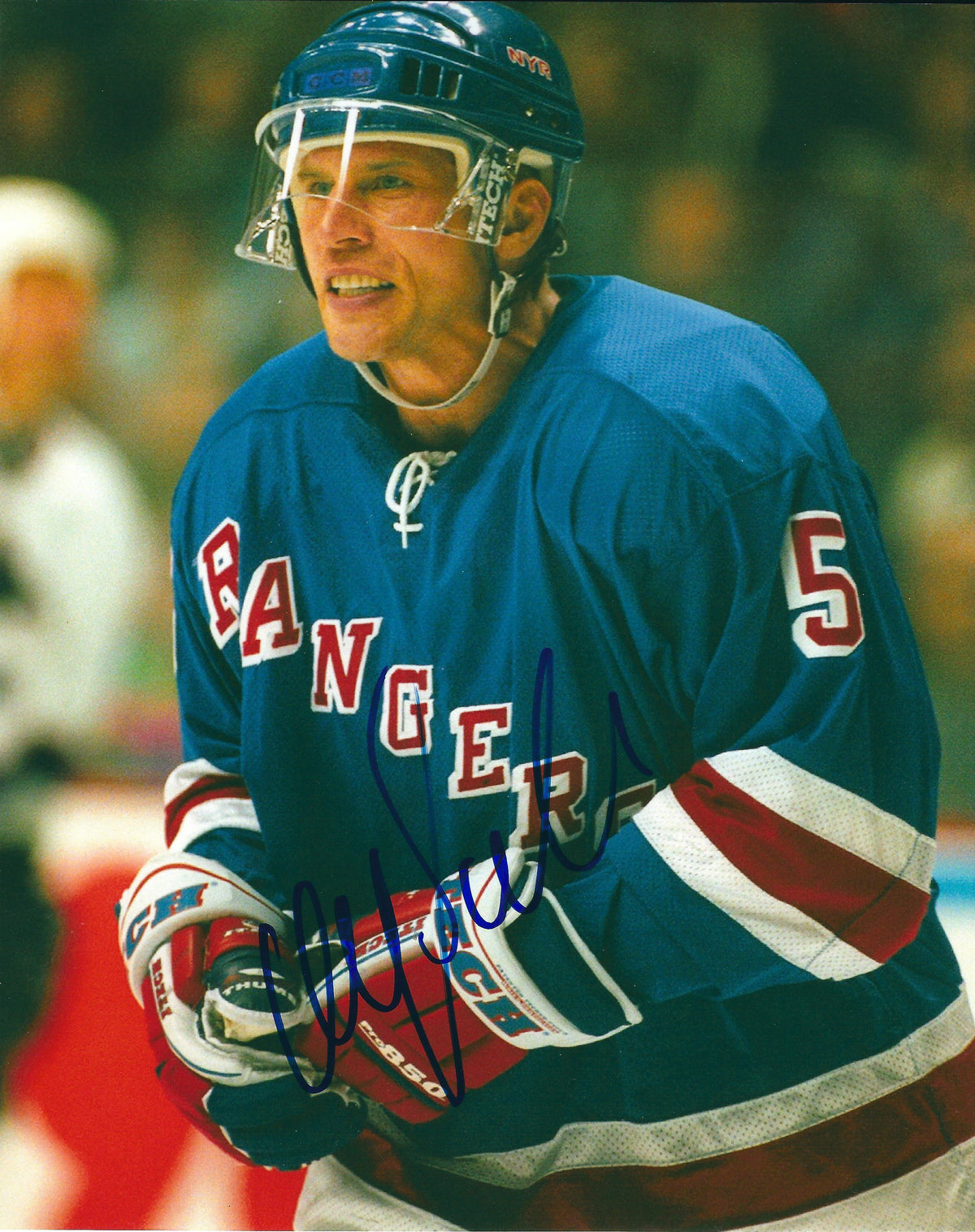 Autographed  ULF SAMUELSSON 8X10 New York Rangers Photo