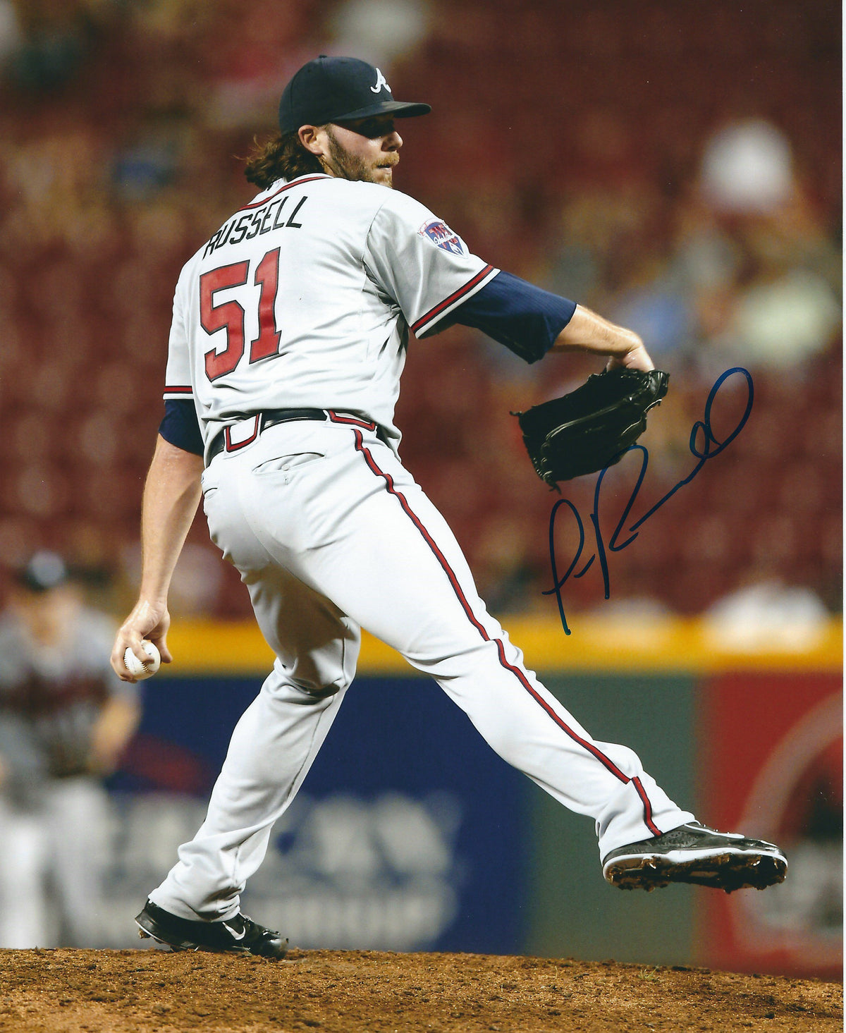 AUTOGRAPHED JAMES RUSSELL 8X10 Atlanta Braves photo