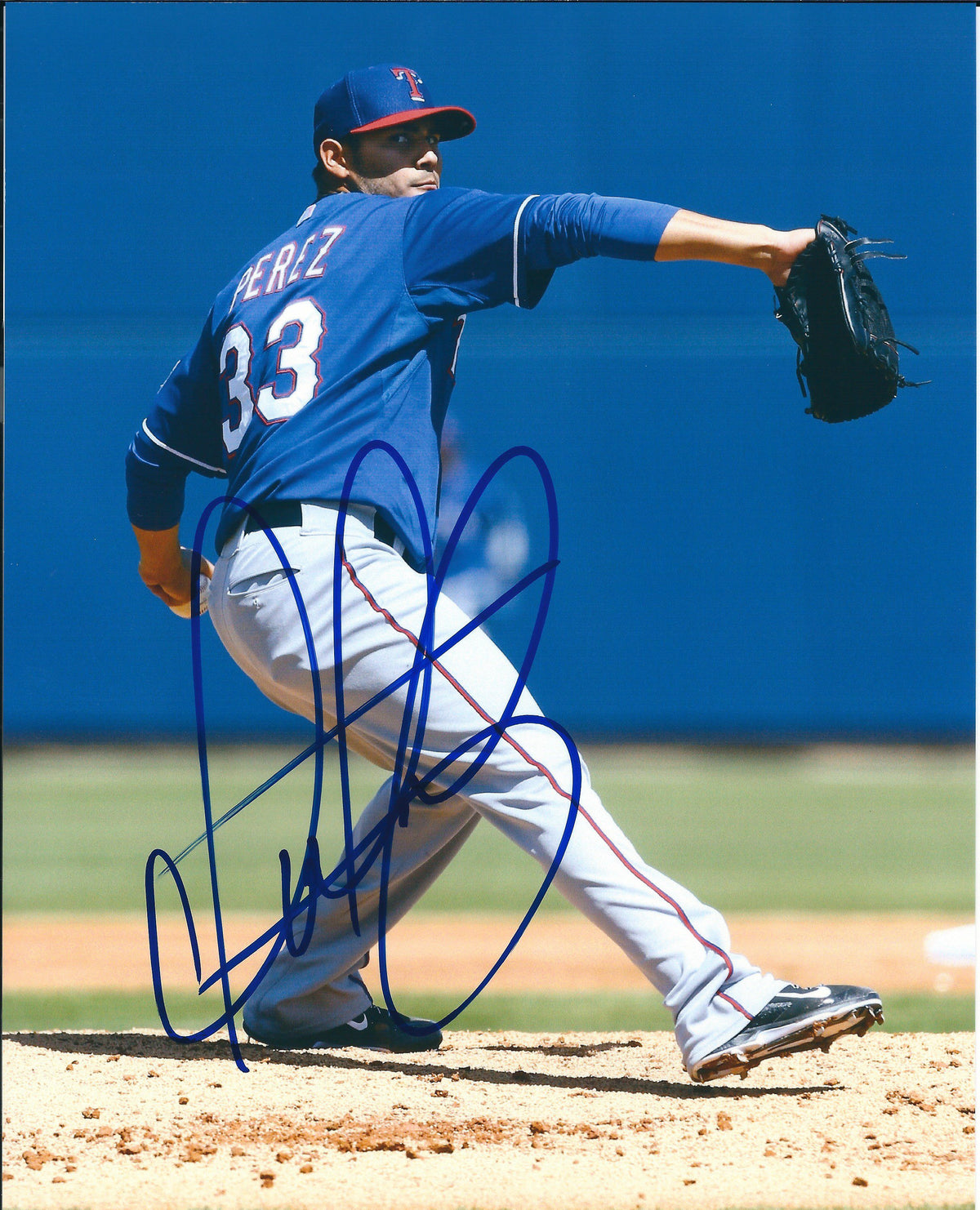 AUTOGRAPHED MARTIN PEREZ 8X10 photo Texas Rangers