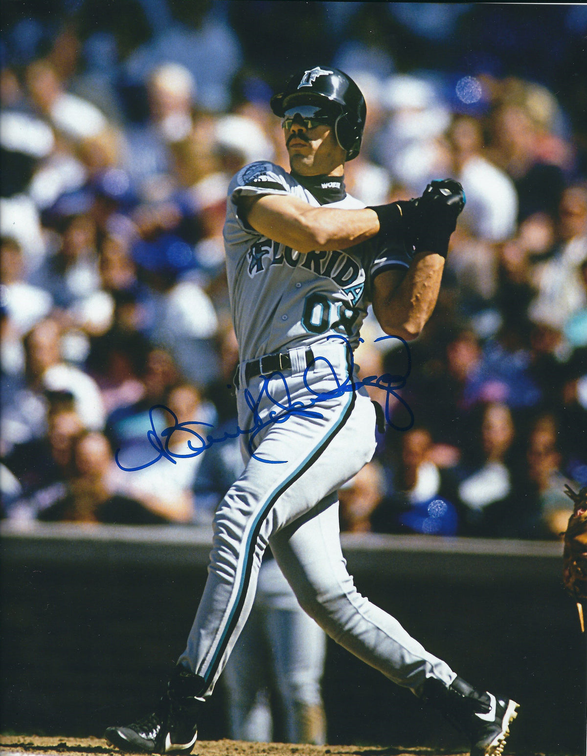 AUTOGRAPHED 8X10 BENITO SANTIAGO Florida Marlins Photo