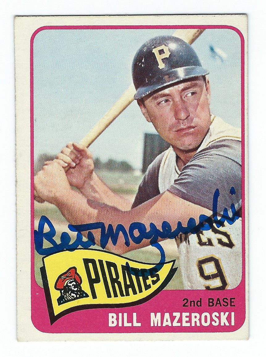 Autographed  BILL MAZEROSKI Pittsburgh Pirates 1965 TOPPS Card
