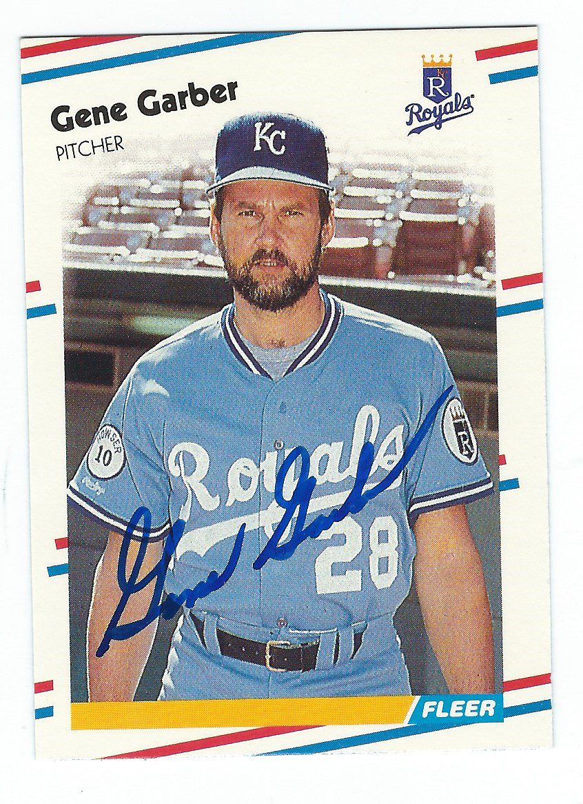 Autographed GENE GARBER 1988 Fleer Baseball Card