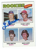 Autographed LEN BARKER 1977 Topps Card