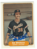 Autographed ED WHITSON 1982 FLEER Card