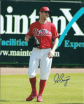 AUTOGRAPHED PETER BOURJOS 8X10 Philadelphia Phillies Photo
