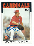 Autographed JOHN TUDOR 1986 Topps Card