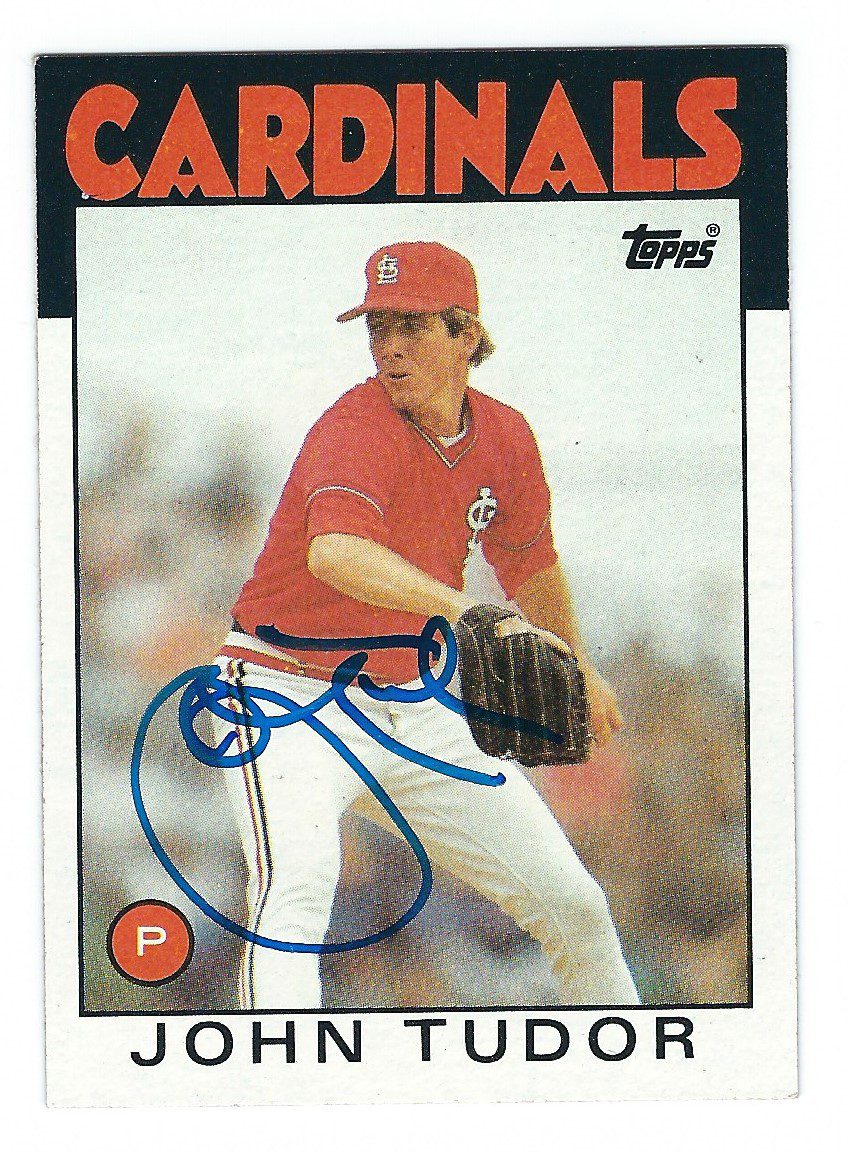 Autographed JOHN TUDOR 1986 Topps Card