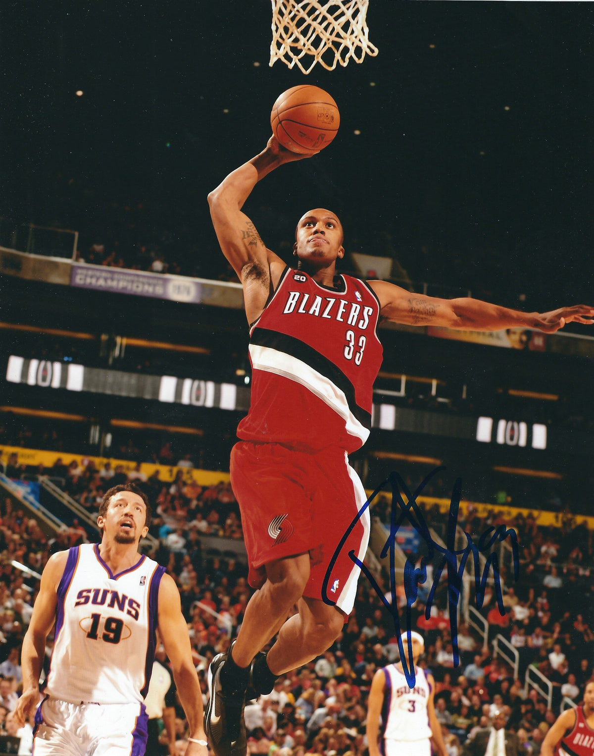 Autographed DANTE CUNNINGHAM 8X10 Portland Trail Blazers Photo