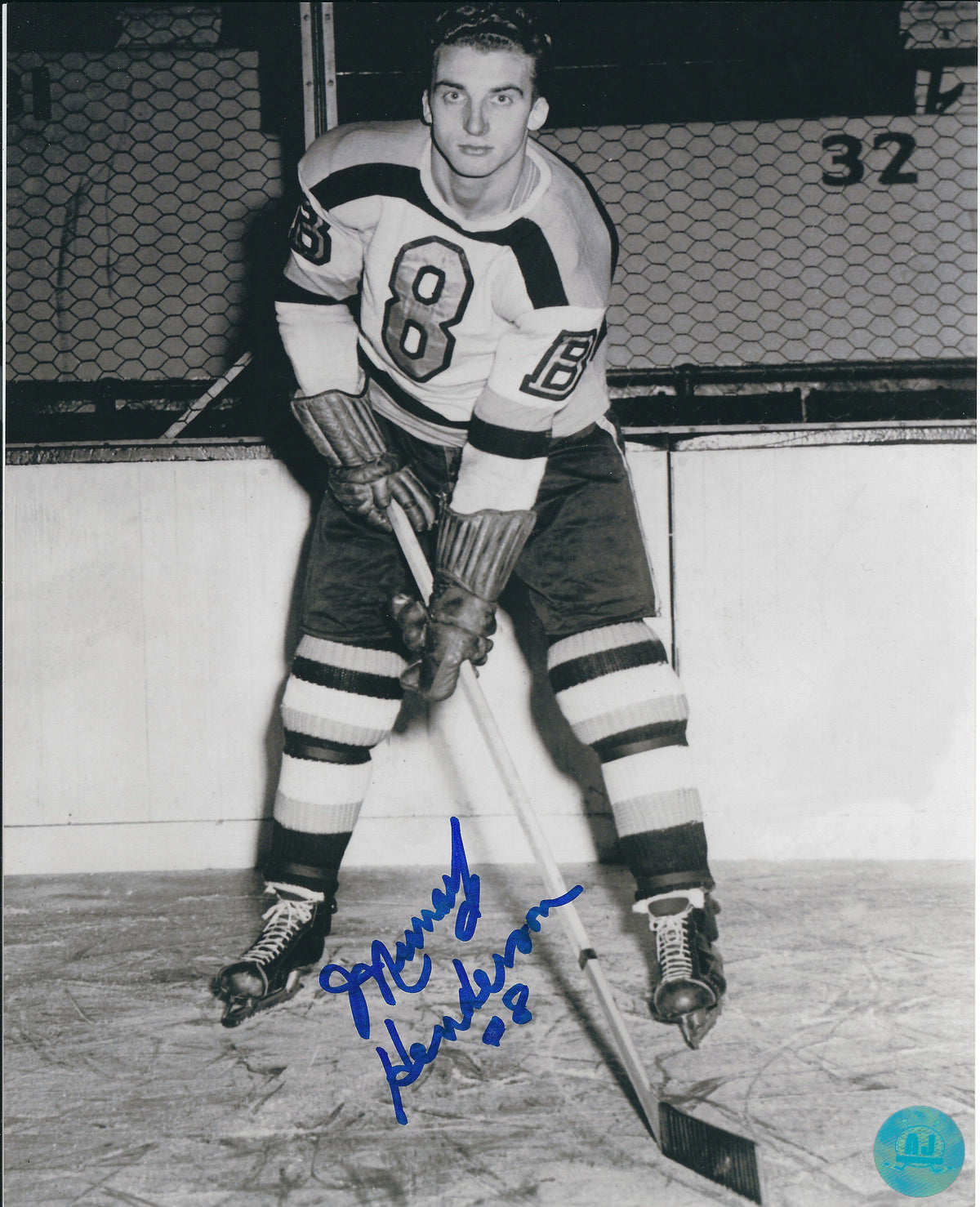 Autographed  MURRAY HENDERSON 8X10 Boston Bruins  Photo