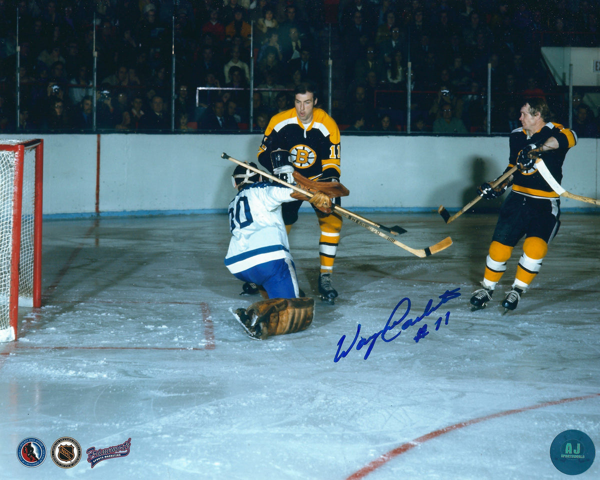 Autographed WAYNE CARLETON 8X10 Boston Bruins  Photo