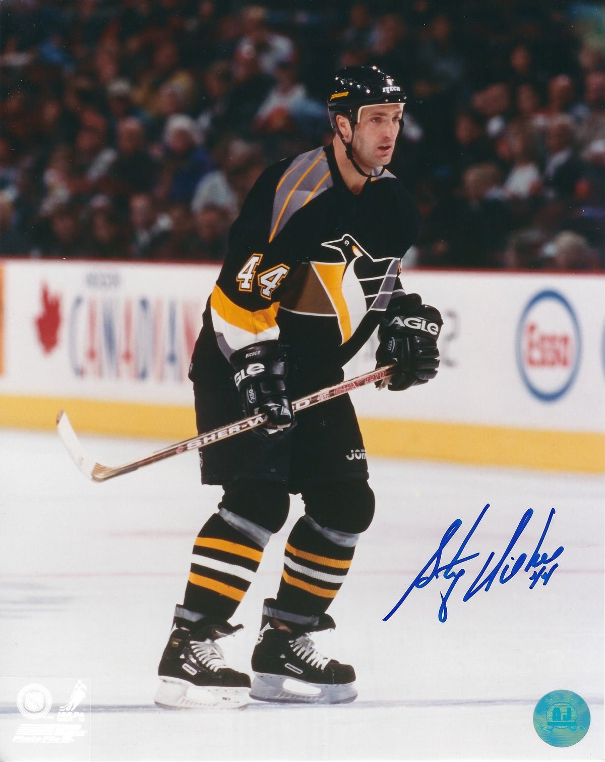 Autographed STEPHANE RICHER 8x10 Pittsburgh Penguins Photo