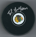 Autographed ED BELFOUR Chicago Blackhawks Hockey Puck
