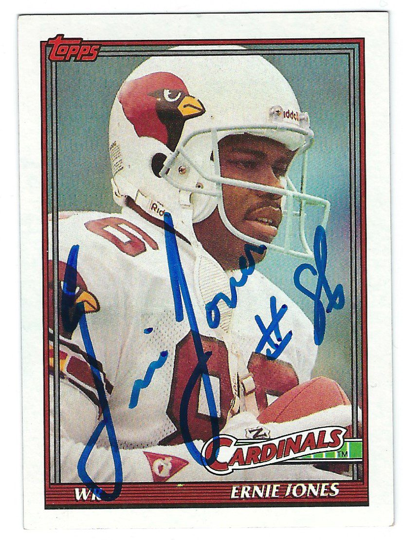 Autographed 1991 TOPPS Ernie Jones Phoenix Cardinals Card #503 w/COA