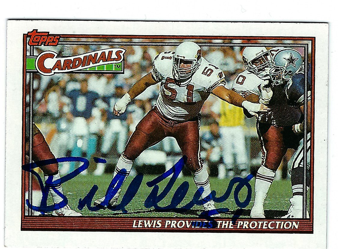 Autographed 1991 TOPPS Bill Lewis Phoenix Cardinals Card #649 w/COA