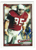 Autographed 1991 TOPPS Tim Jordan Phoenix Cardinals Card #507 w/COA