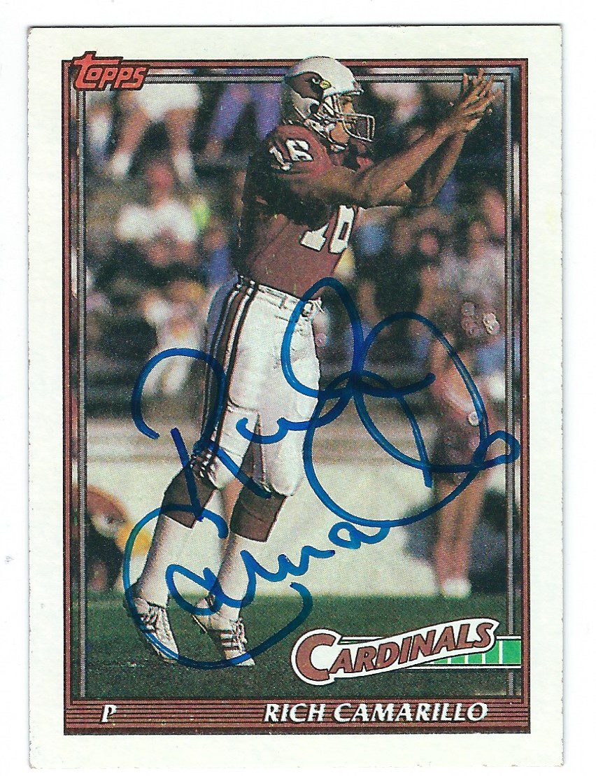 Autographed 1991 TOPPS Rich Camarillo Phoenix Cardinals Card #504 w/COA