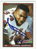 Autographed 1991 TOPPS Anthony Thompson Phoenix Cardinals Card #517 w/COA