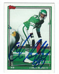 Autographed 1991 TOPPS Chris Burkett New York Jets Football Card #465 w/COA