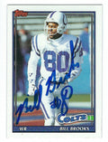 Autographed 1991 TOPPS Bill Brooks Indianapoli Colts Football Card #337 w/COA