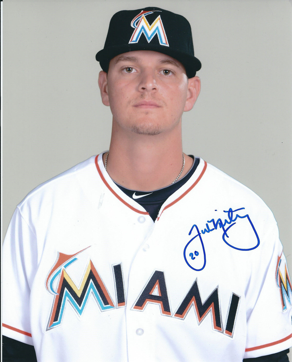 AUTOGRAPHED JUSTIN NICOLINO 8X10 Miami Marlins Photo