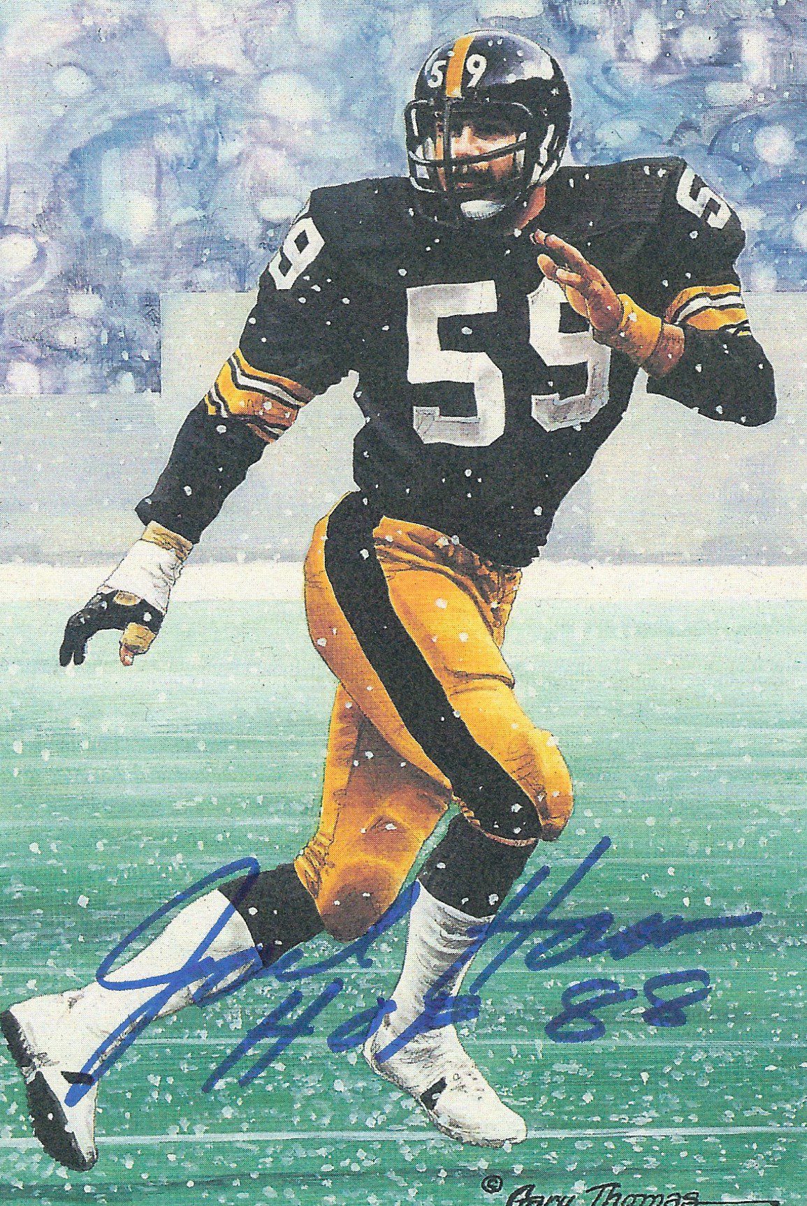 Autographed Jack Ham Goal Line Art Card