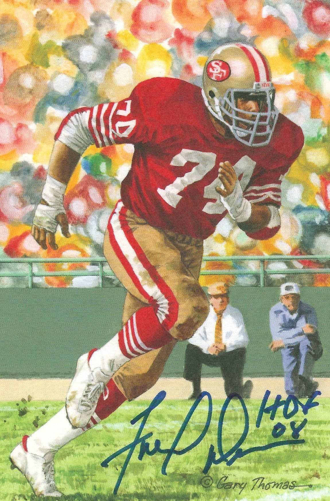 Autographed Fred Dean Goal Line Art Card