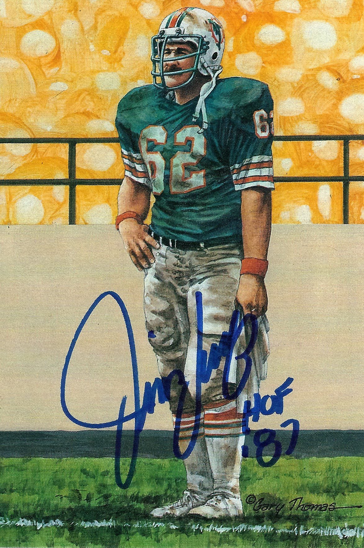 Autographed Jim Langer Goal Line Art Card