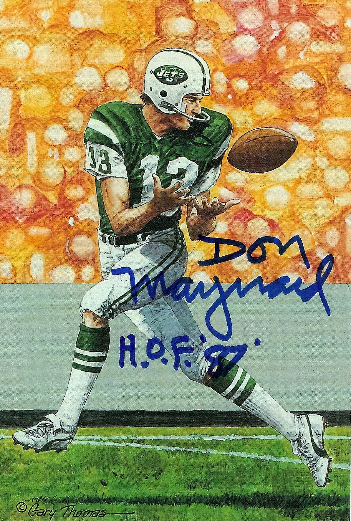 Autographed Don Maynard Goal Line Art Card