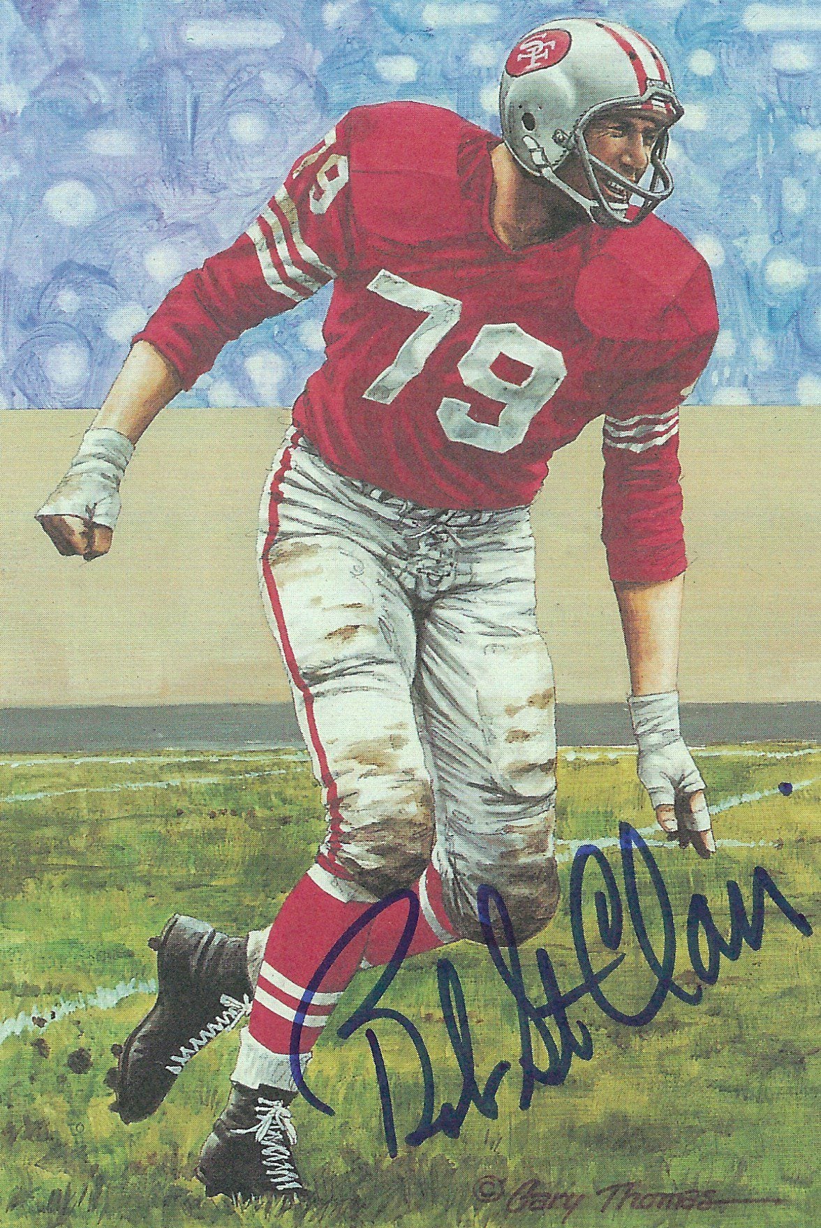 Autographed Bob St. Clair Goal Line Art Card