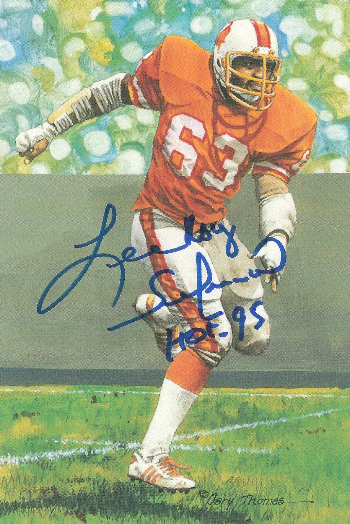 Autographed Lee Roy Selmon Goal Line Art Card