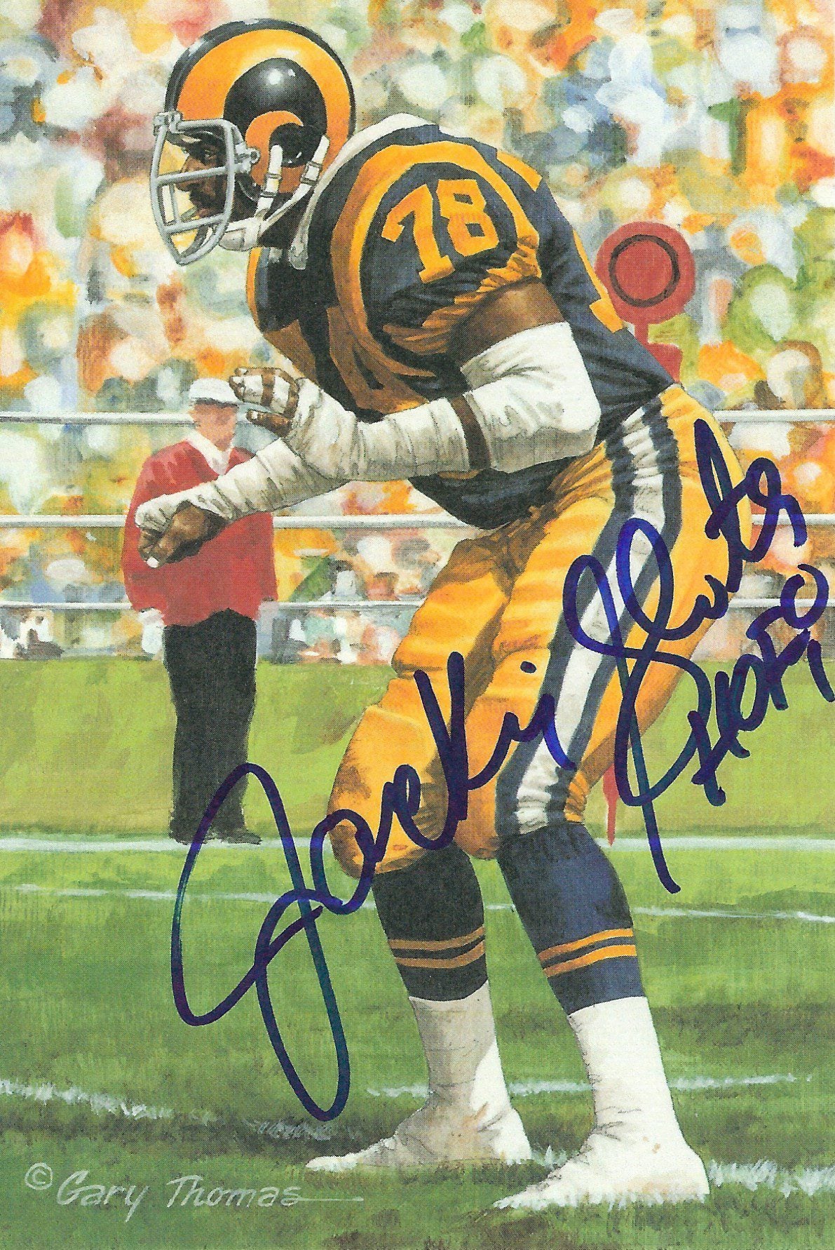 Autographed Jakie Slater Goal Line Art Card
