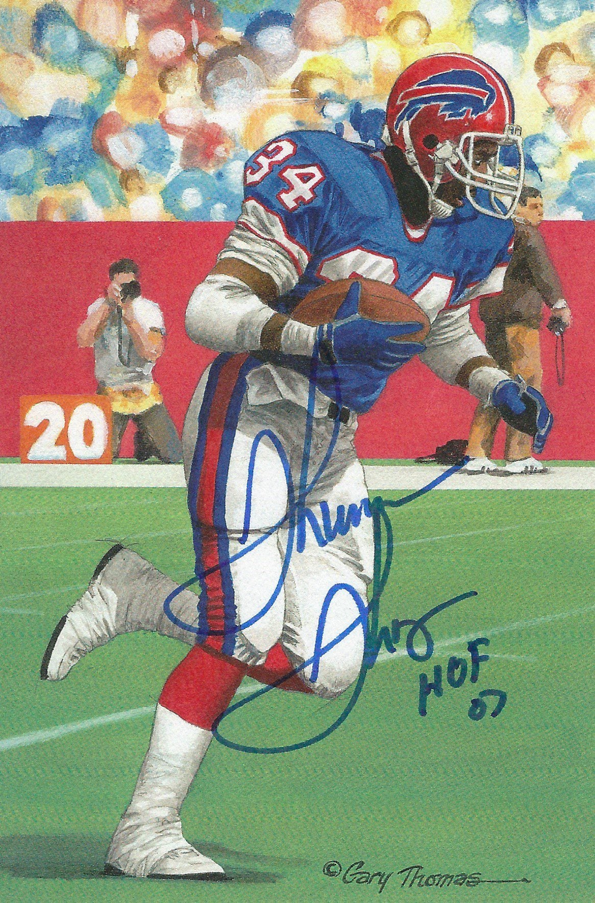 Autographed Thurman Thomas Buffalo Bills Goal Line Art Card