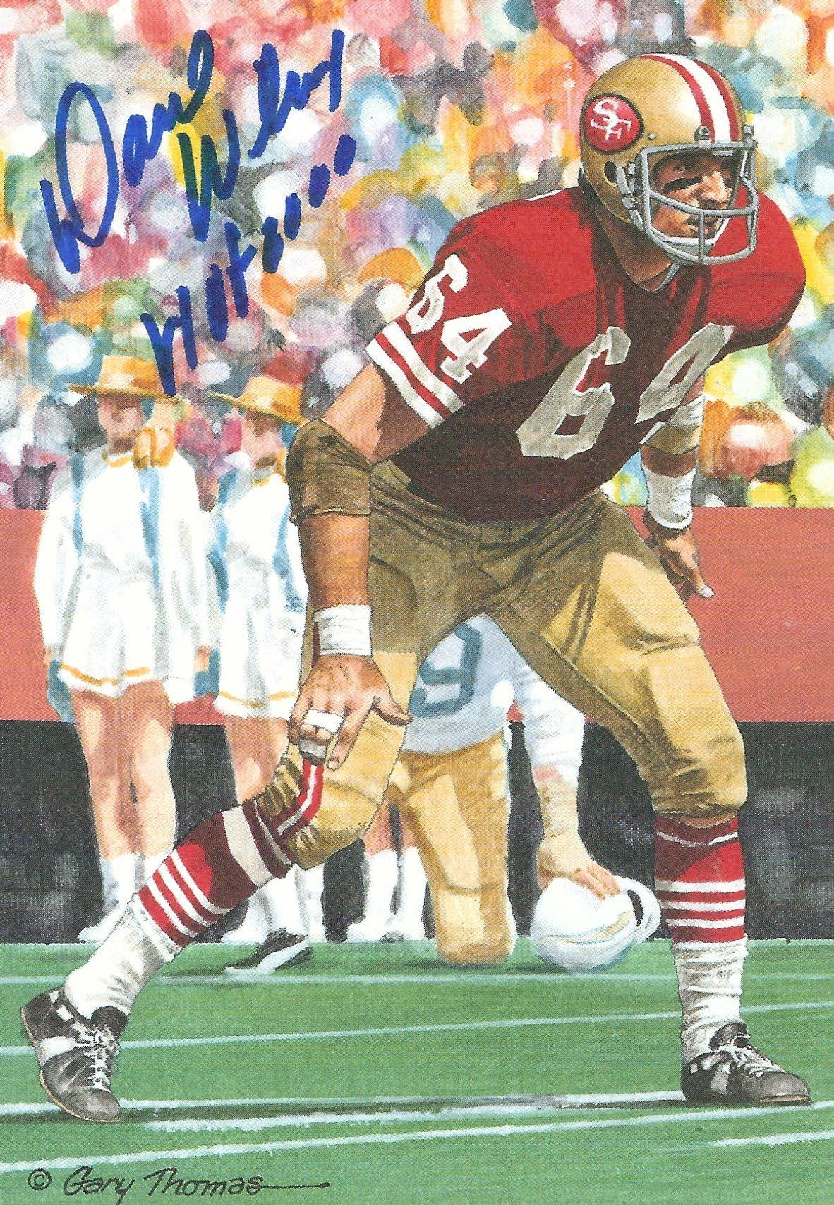 Autographed Dave Wilcox Goal Line Art Card