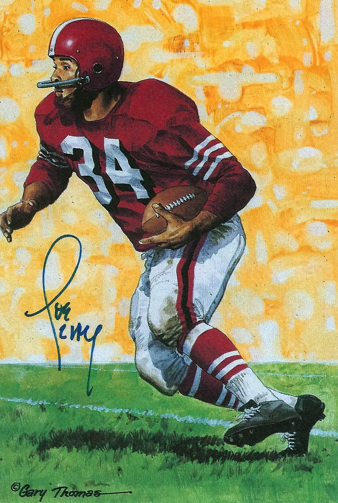 Autographed Joe Perry  Goal Line Art Card