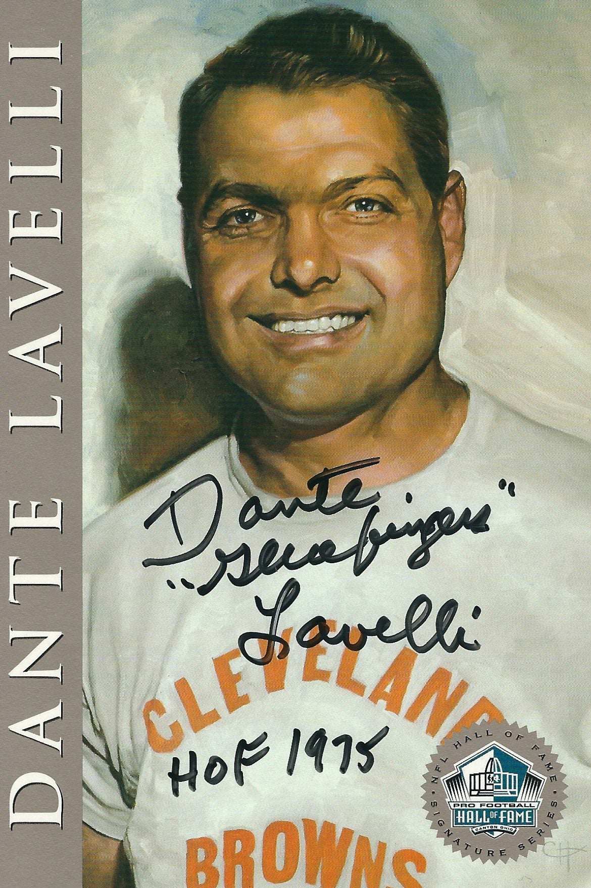 Autographed  Dante Lavelli Cleveland Browns Ron Mix Hall of Fame Card