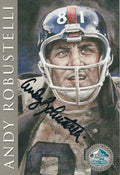 Autographed Andy Robustelli New York Giants Ron Mix Hall of Fame Card with COA