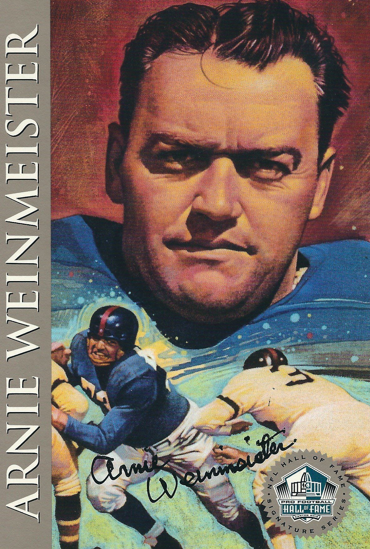 Autographed Arnie Weinmeister New York Giants Ron Mix Hall of Fame Card with COA