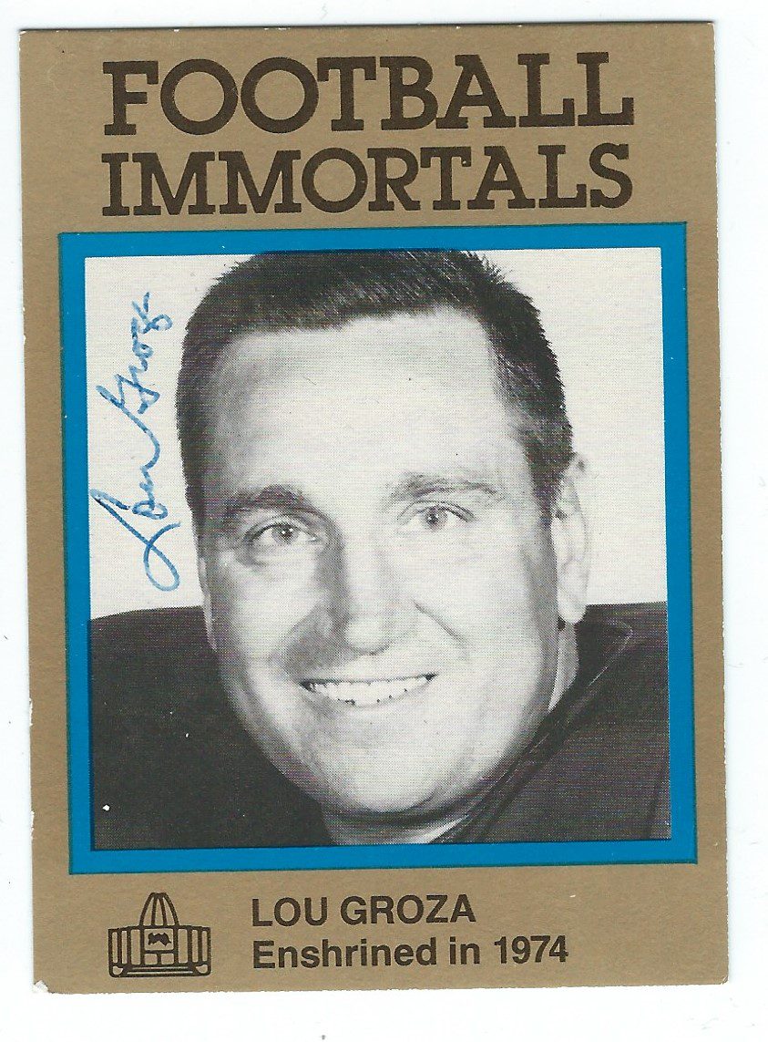 Autographed Lou Groza Cleveland Browns Football Immortals Card, #46 with COA