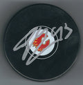 Autographed SAM BENNETT Calgary Flames Hockey Puck