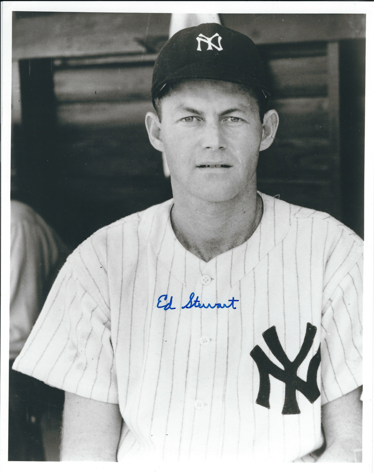 AUTOGRAPHED ED STEWART 8X10 NEW YORK YANKEES photo
