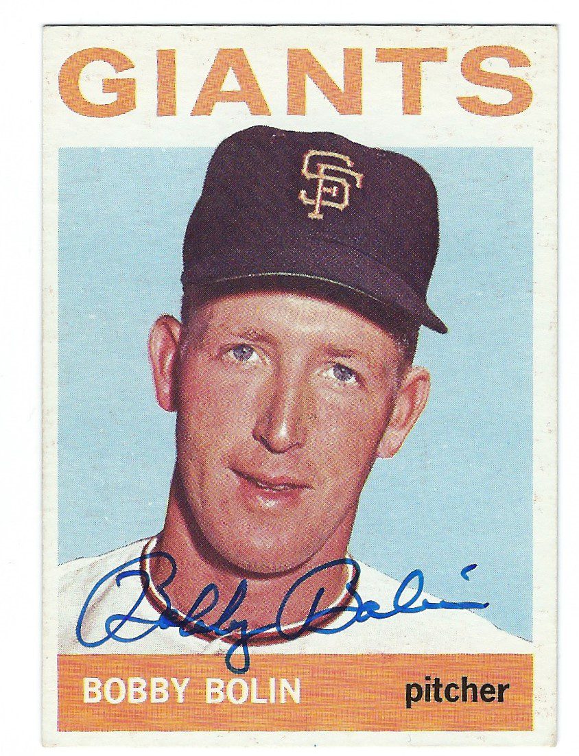 Autographed BOB BOLIN 1964 Topps Card