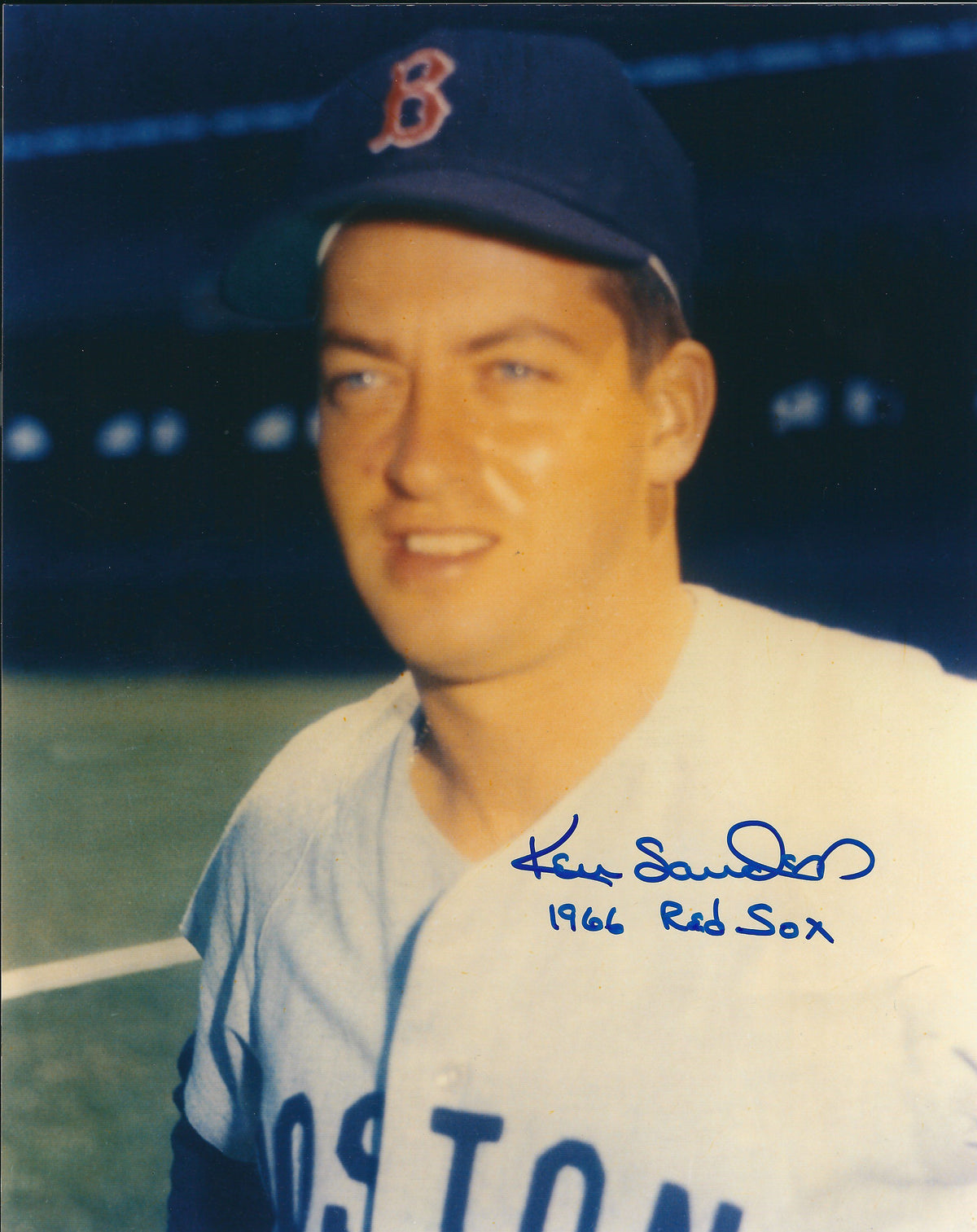 AUTOGRAPHED KEN SANDERS 8X10 Boston Red Sox photo